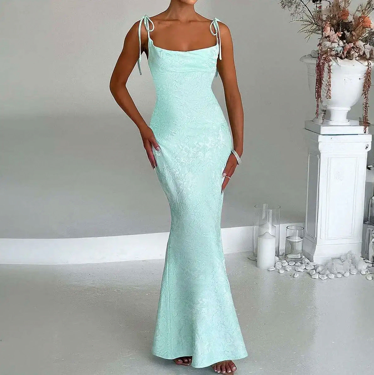 Off Shoulder Lace Maxi Dress