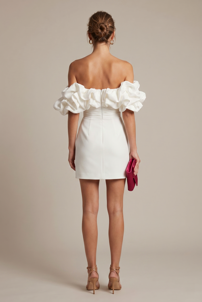Off Shoulder Ruffle Mini Dress