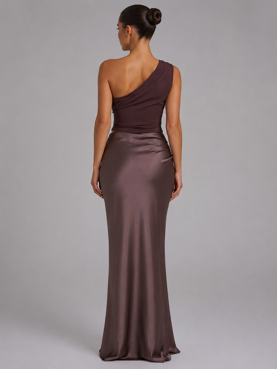 One Shoulder Ruched Maxi Dress
