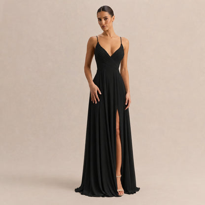 Pleated Sweetheart Formal Maxi Dress