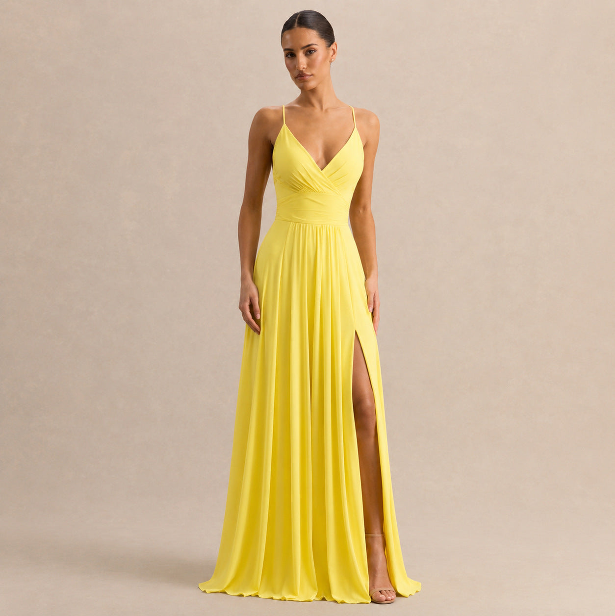 Pleated Sweetheart Formal Maxi Dress