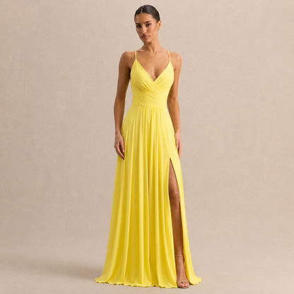 Pleated Sweetheart Formal Maxi Dress