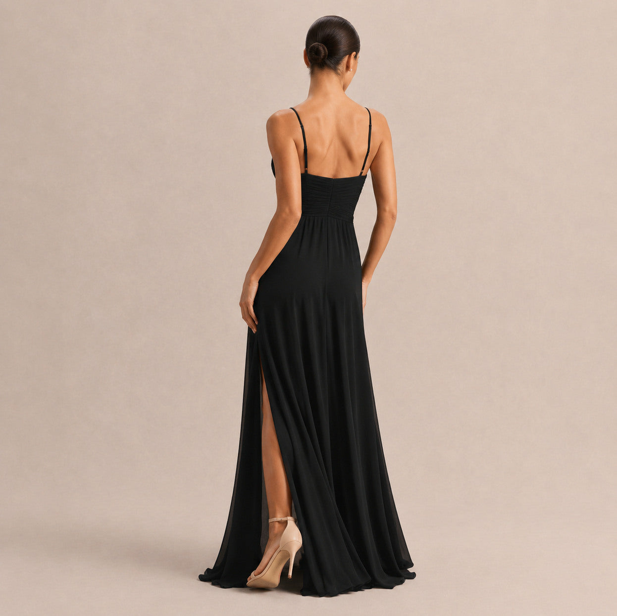 Pleated Sweetheart Formal Maxi Dress