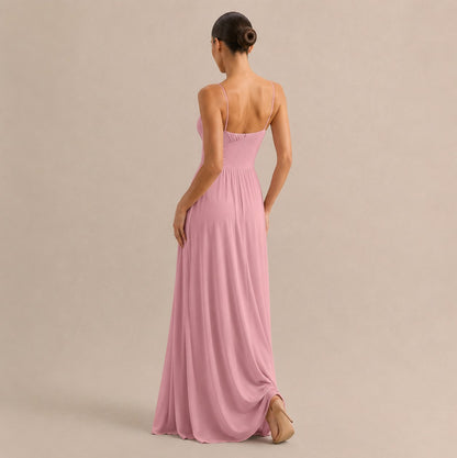 Pleated Sweetheart Formal Maxi Dress