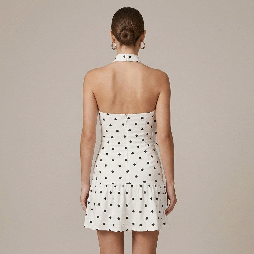 Polka Dot One Shoulder Mini Dress