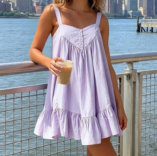Poplin Babydoll Tiered Mini Dress
