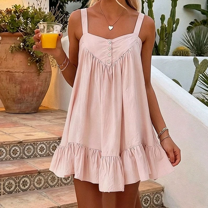 Poplin Babydoll Tiered Mini Dress