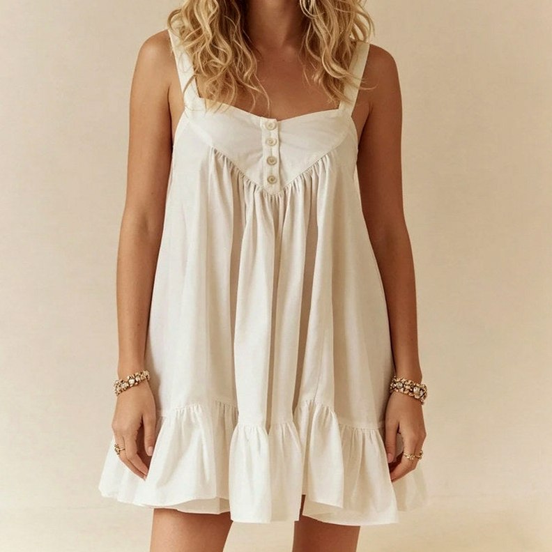 Poplin Babydoll Tiered Mini Dress