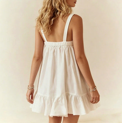 Poplin Babydoll Tiered Mini Dress