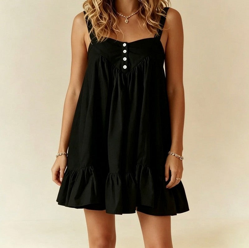 Poplin Babydoll Tiered Mini Dress