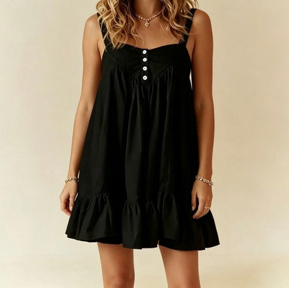 Poplin Babydoll Tiered Mini Dress