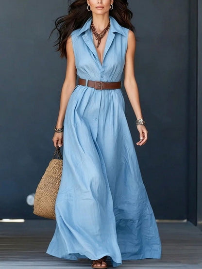 Poplin Button Front Shirt Dress