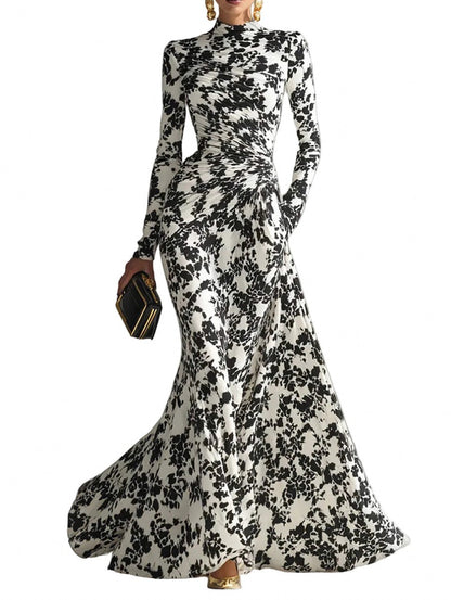 Floral High Neck Maxi Gown