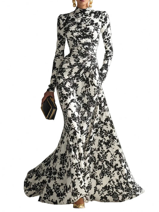 Floral High Neck Maxi Gown