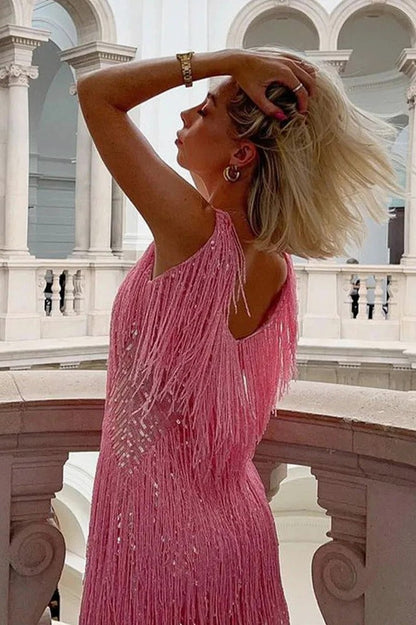 Sequin Fringe Party Mini Dress