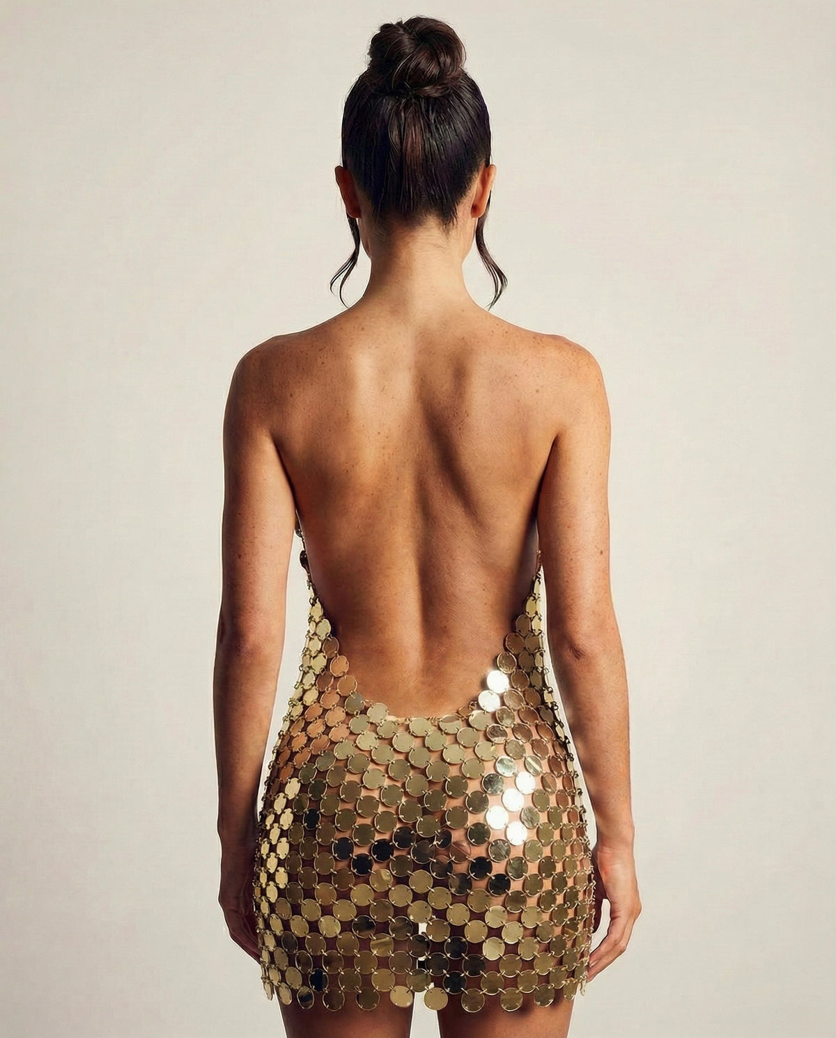 Sequin Halter Formal Mini Dress