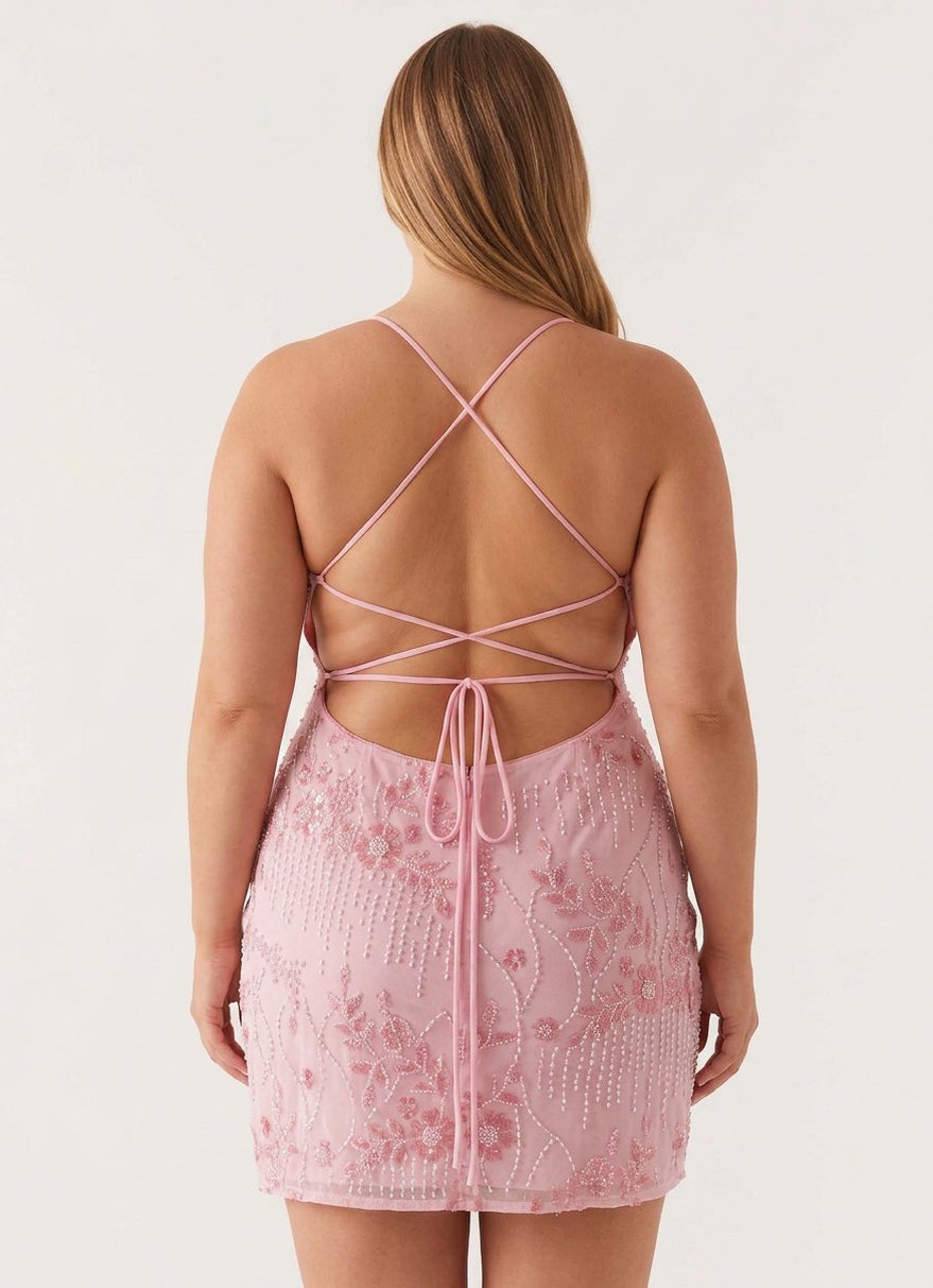 Sequin Halter Sweetheart Mini Dress