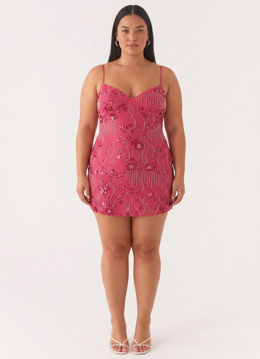 Sequin Halter Sweetheart Mini Dress