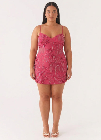 Sequin Halter Sweetheart Mini Dress