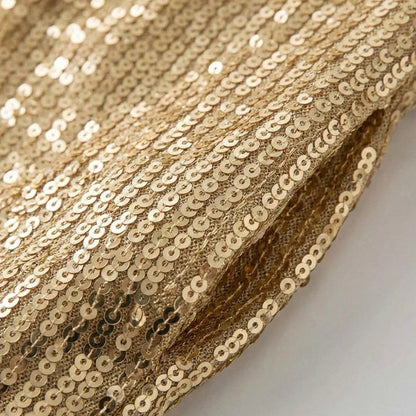 Sequin 3/4 Sleeve Off Shoulder Mini Dress