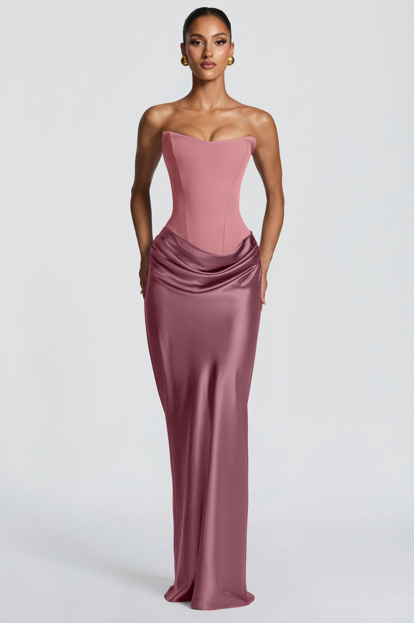 Strapless Corset Formal Maxi Dress
