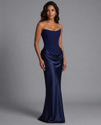 Strapless Corset Formal Maxi Dress