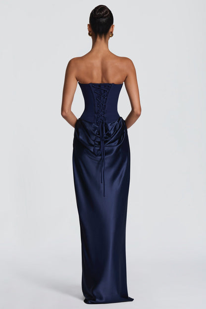 Strapless Corset Formal Maxi Dress