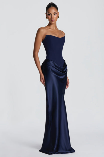Strapless Corset Formal Maxi Dress