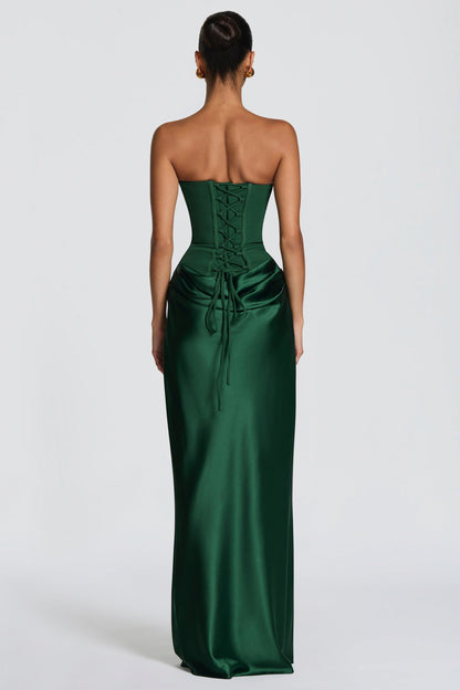 Strapless Corset Formal Maxi Dress