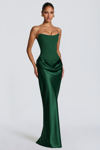 Strapless Corset Formal Maxi Dress