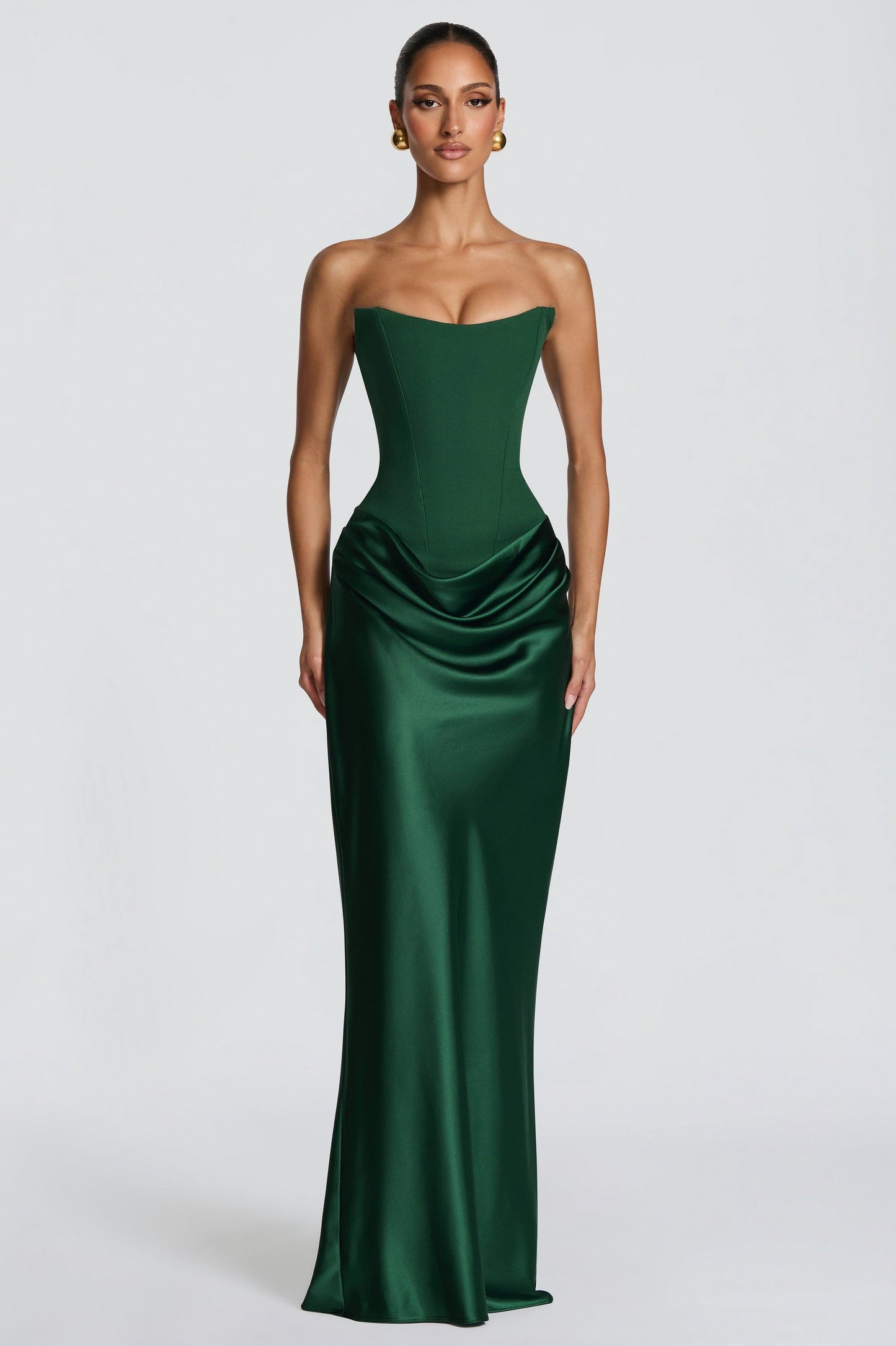 Strapless Corset Formal Maxi Dress