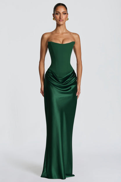 Strapless Corset Formal Maxi Dress