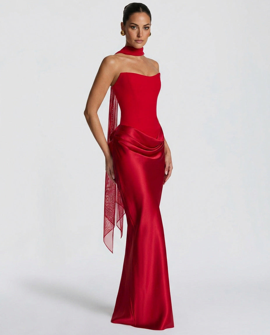 Strapless Corset Formal Maxi Dress
