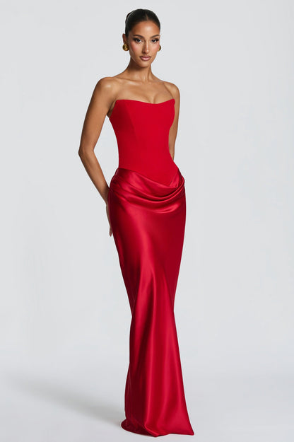 Strapless Corset Formal Maxi Dress