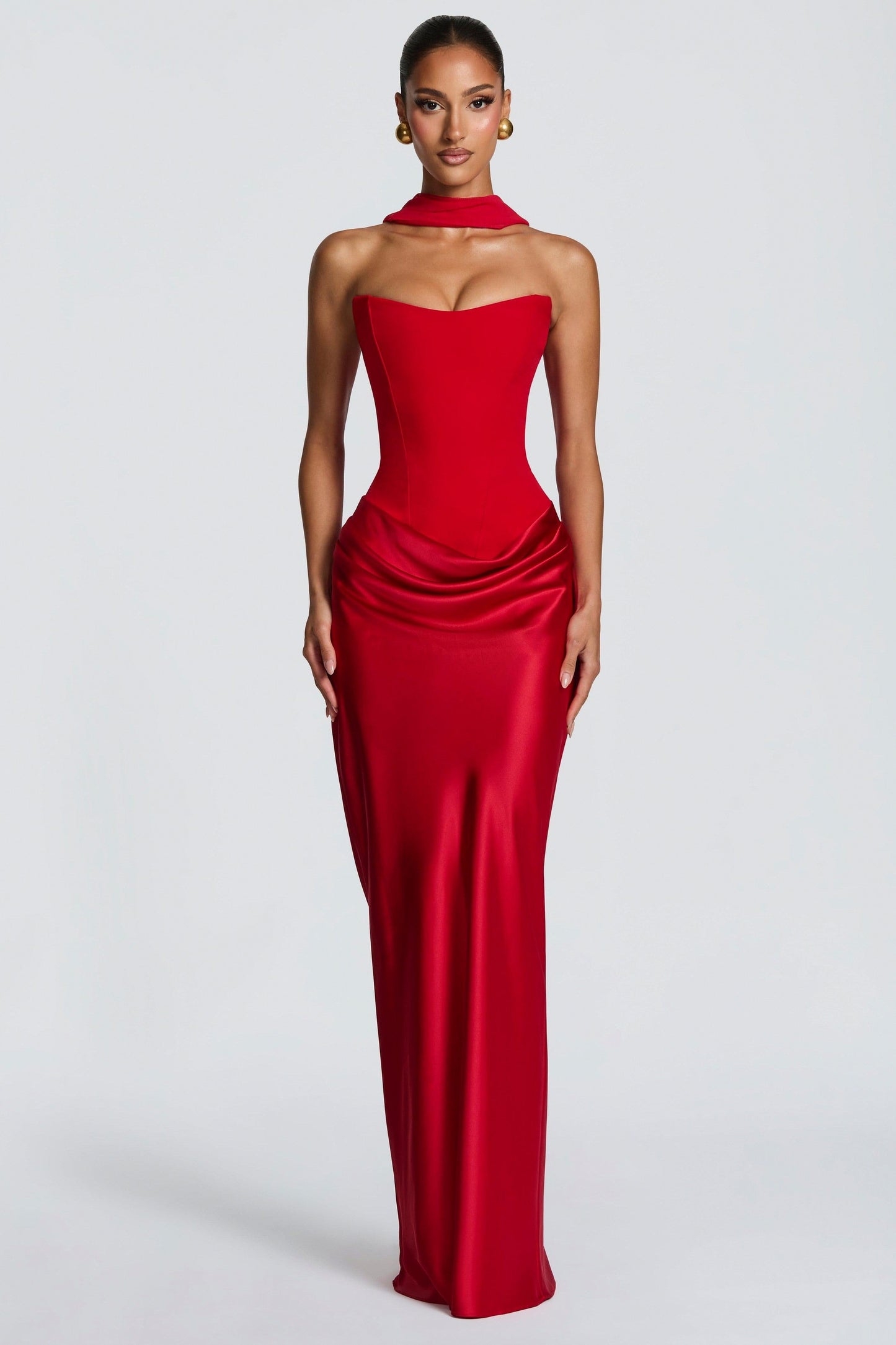Strapless Corset Formal Maxi Dress