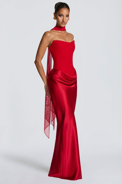 Strapless Corset Formal Maxi Dress