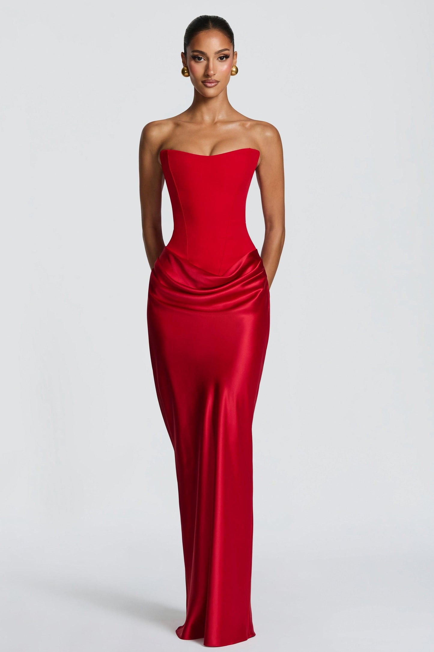 Strapless Corset Formal Maxi Dress