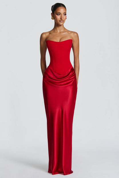 Strapless Corset Formal Maxi Dress