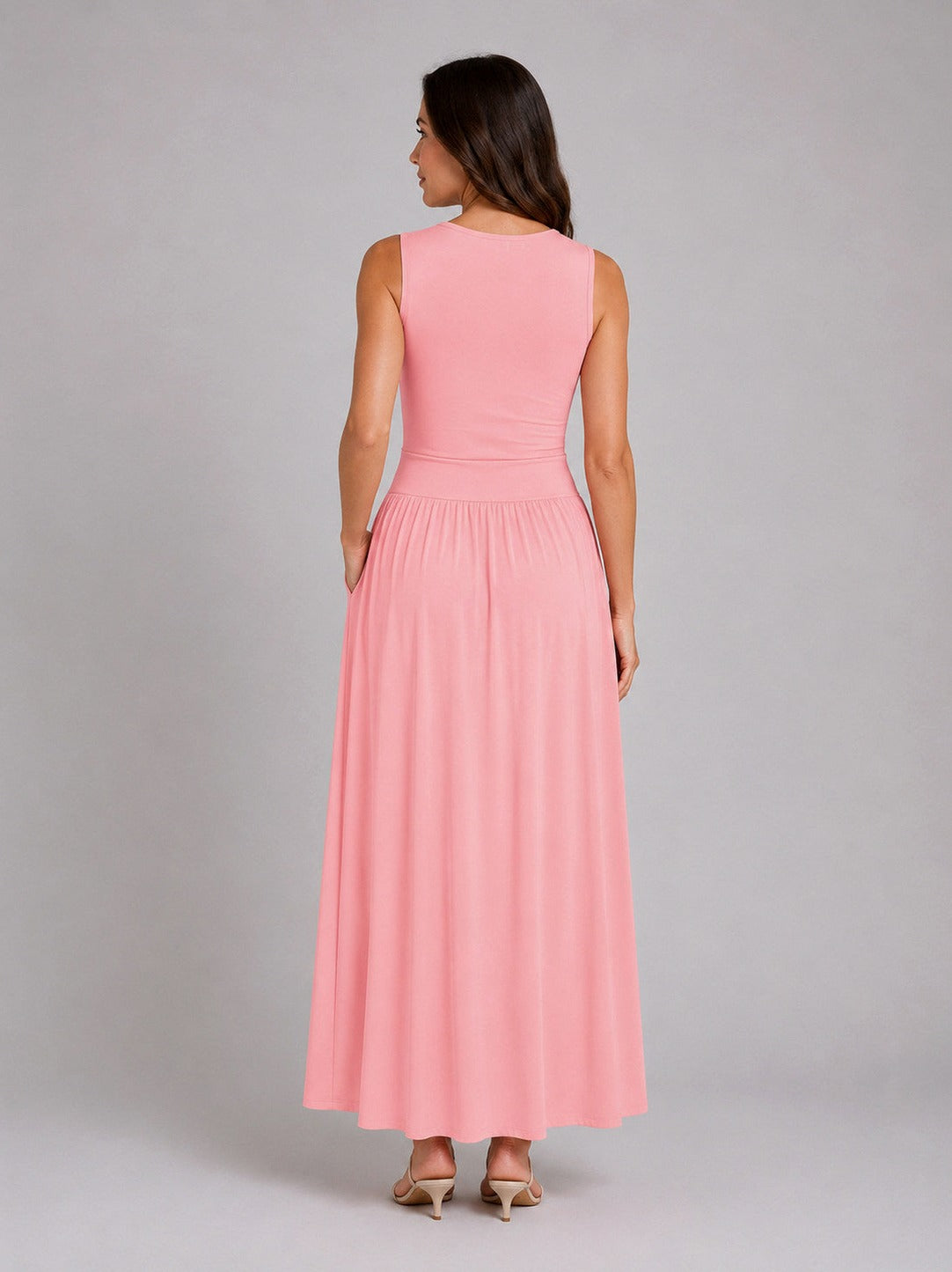 Sleeveless Drop Waist Maxi Dress