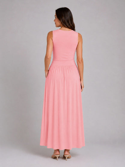 Sleeveless Drop Waist Maxi Dress