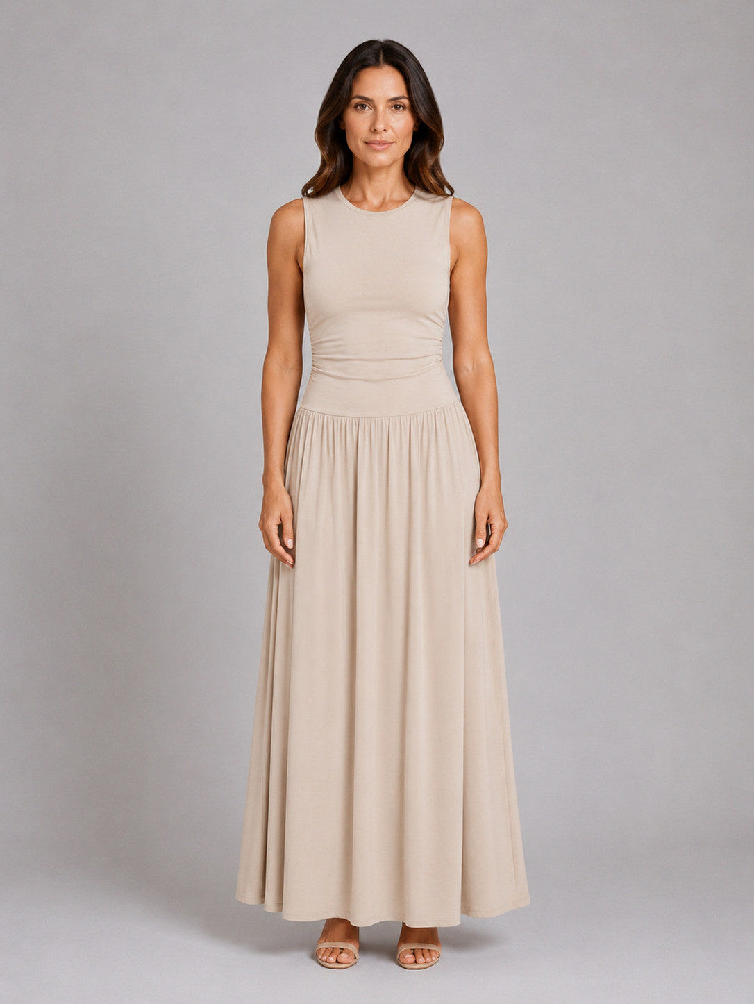 Sleeveless Drop Waist Maxi Dress