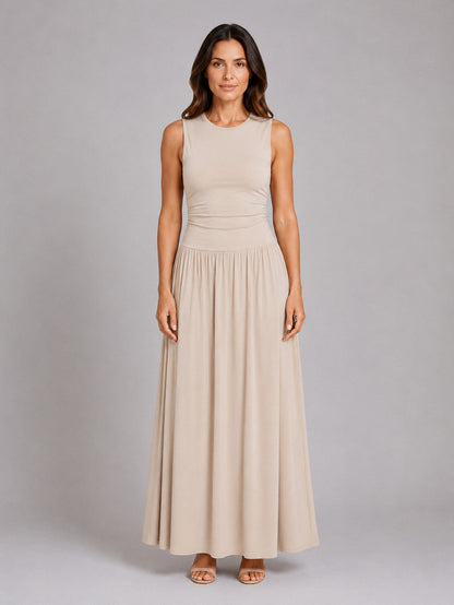 Sleeveless Drop Waist Maxi Dress