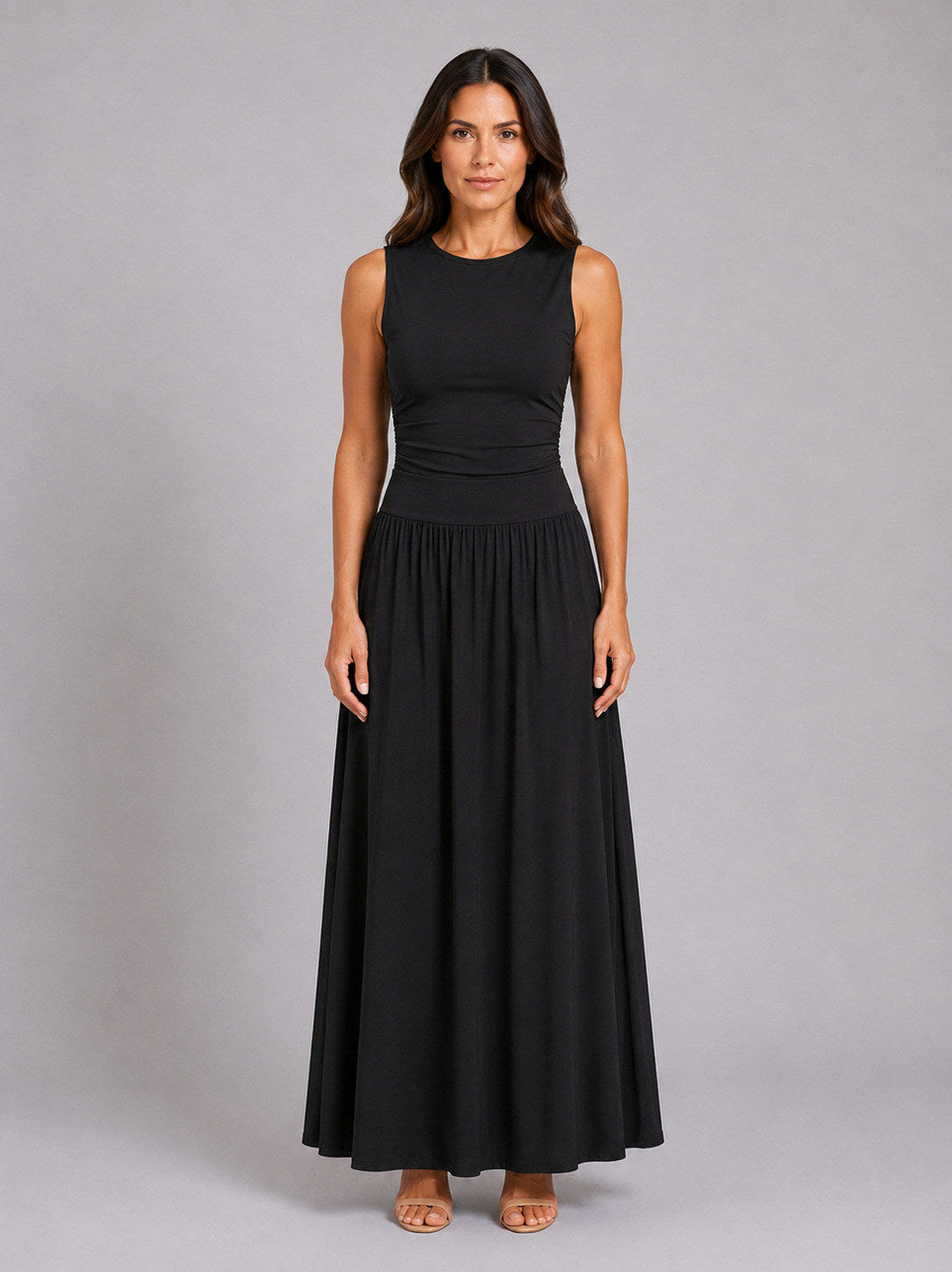 Sleeveless Drop Waist Maxi Dress
