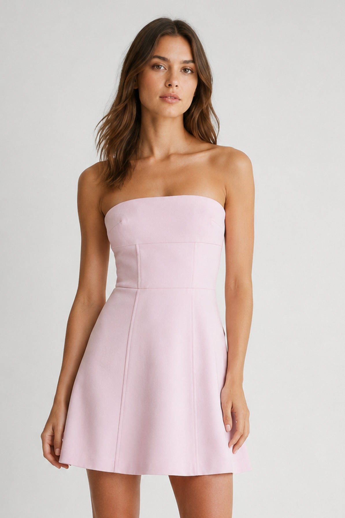 Strapless Panelled Mini Dress