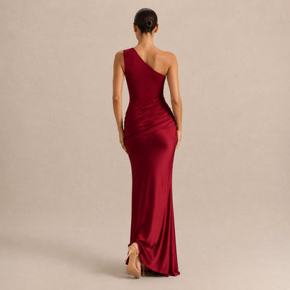 One Shoulder Draped Maxi Dress