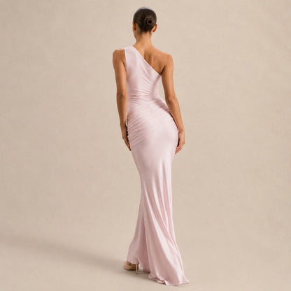 One Shoulder Draped Maxi Dress
