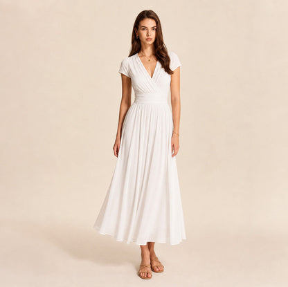 Cap Sleeve Chiffon Midi Dress