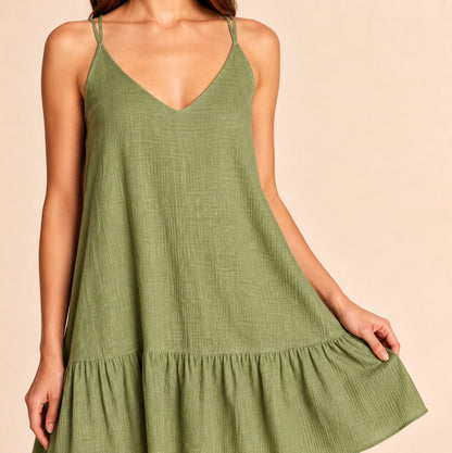 Gauze Tiered Babydoll Sundress