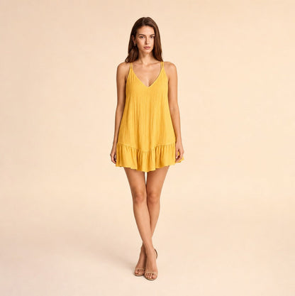 Gauze Tiered Babydoll Sundress