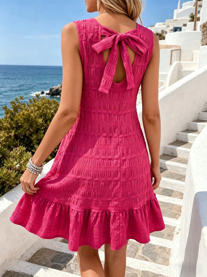Crepe Tie Back Mini Sundress